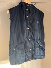 Jack Wills Women's Navy Blue Down Filled Gilet Body Warmer Size 12 With Hood