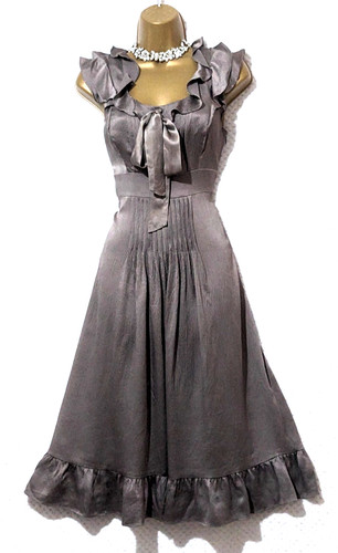 Monsoon taupe sheen ruffle bow - ruffle,