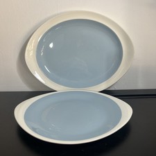 2 Wedgwood Etruria Barlaston Summer Sky Serving Plates Oval  Dish 33cm 28cm