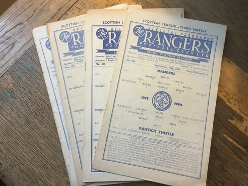 Rangers home programmes 1950s - rangers,