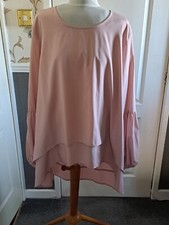 Pink Long Asymmetric Tunic, Size 5XL,(22)  ZANZEA.