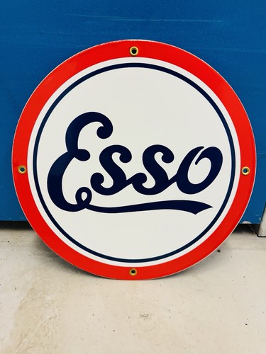 Esso vintage enamel sign - esso,