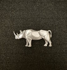 Vintage JJ Rhino Brooch - Jonette Jewelry Silver Plated Rhinoceros Pin 