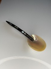 Unusual Vintage /Antique? Mother Of Pearl Bowl & Inlay Caviar Serving Spoon