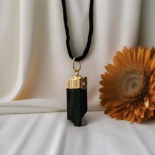 Black tourmaline gemstone - black,