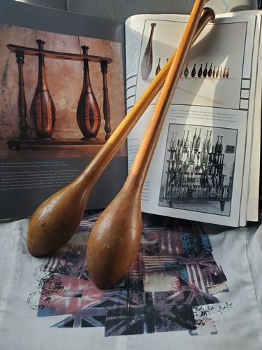 Antique indian clubs pair - antique, 1