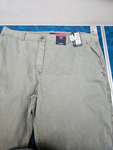 Grey solid chino trousers - m&s,