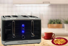 Russell hobbs Inspire 4 slice toaster Defrost Wide Slots Blue LED 24381 Black