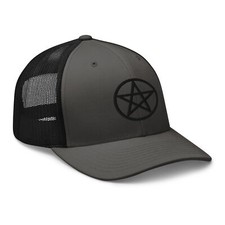 Black Wiccan Witchcraft Pentagram Trucker Cap Snapback Hat