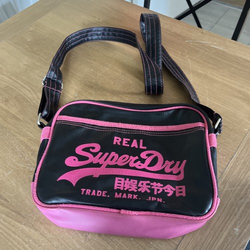 Ladies black pink superdry - pink,
