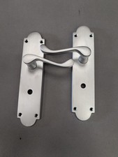 Carlisle Brass Satin Chrome Shaped Scroll Lever Bathroom Handles