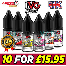 IVG  E Liqiud 50/50 Vape Juice | 10ml Premium Pod Juice | 10X10ml | All Strength