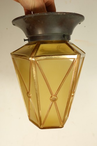 English amber glass hexagonal - amber,