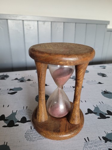 Small wooden sand egg timer - sand,