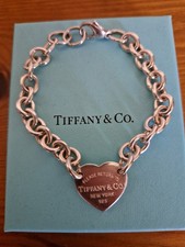 Tiffany & Co Silver Charm Bracelet with Return to Tiffany Heart Tag