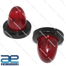 PAIR RED SIDE MARKER LIGHT ROUND WITH 12V 21/5W BULB CAR TRUCK TRAILER LORRY S2u