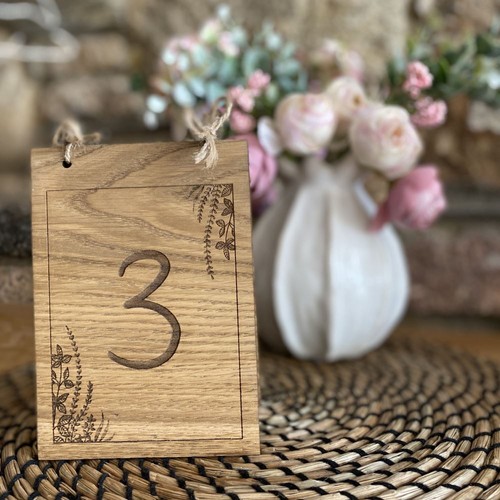Wooden table numbers rustic - wooden,