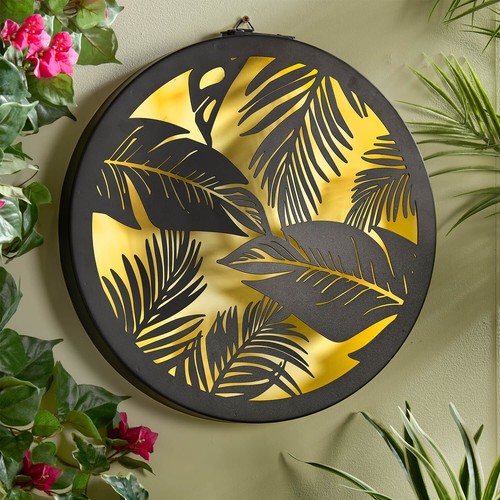 Solar palm leaf wall art - wall,