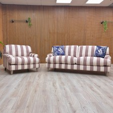 DFS ‘Livie’ 3 Seater Sofa + Chair Stripe Claret Camilla Broad Fabric RRP £1300