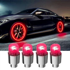 4x Car Auto Wheel Tyre Tire Air Valve Stem LED Light Caps Cover Accessories Red