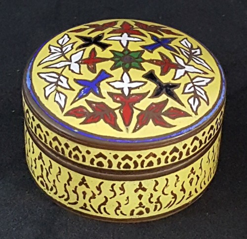 Yellow enamel vintage art - art, deco