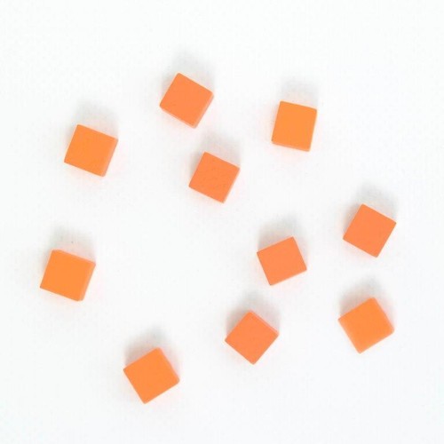 Wooden cubes 8mm orange 100 - wooden,