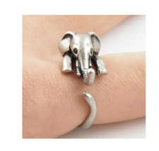 Elephant Adjustable Ring Open Ring Gift UK Vintage Animal Ring