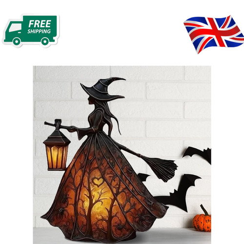 Halloween witch lamp - witch,