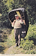 FJS 1978 Postcard, A Coracle Fisherman, Cenarth, Carmarthenshire