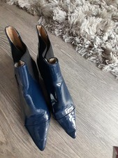 Womens Blue Ankle Boots Kitten