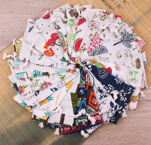 10pcs linen drawstring - 10pcs,