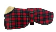 GREYHOUND / WHIPPET / LURCHER RED TARTAN WOOL DOG COAT - MADE IN THE UK