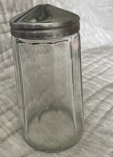Vintage Ahner Vienna Austria Rex Glass Jar Sugar Dispenser with Metal Lid