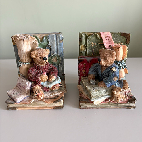 Teddy bear bookends pair - bookends,