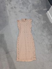 Zara Nude Beige Lace Dress Size 8