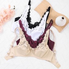 UK No-Padded Brassiere Lace Sexy Lingerie Ladies Bralette Womens Underwear Tops