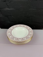 Royal Crown Derby Brittany A.1229 Rimmed Soup Bowls 8.5" Wide Set of 5