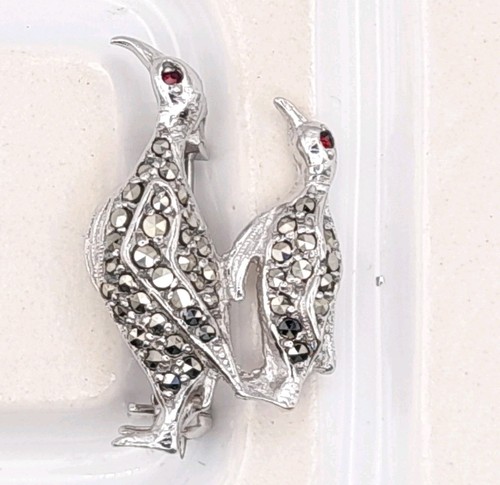 Tiny vintage marcasite penguin - vintage,