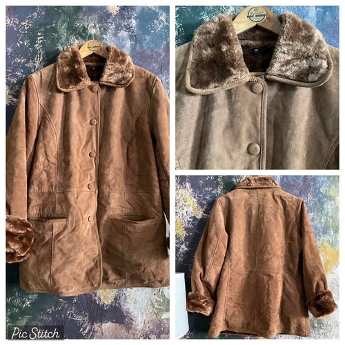 Womens coat brown sheepskin - coat,