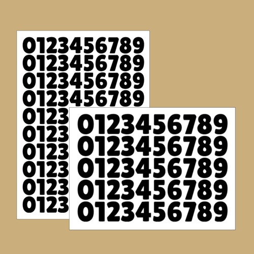 Small thick bold - thick, numbers