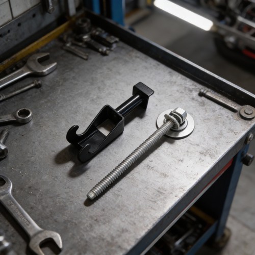 Spare wheel carrier mount hook - wheel,
