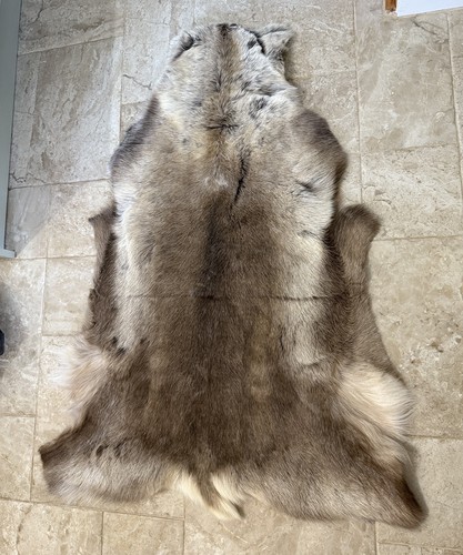 Reindeer hide rug - hide, genuine
