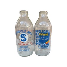 Glass Milk Bottles X2 Vintage