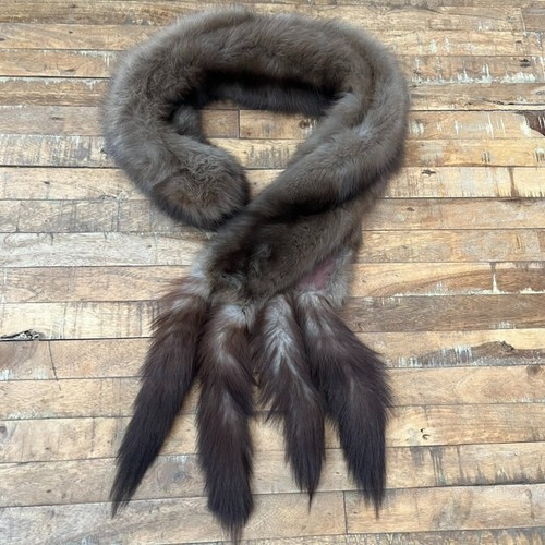 Genuine sable fur tie scarf - fur,