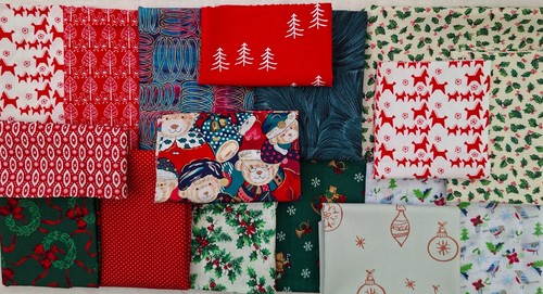 Christmas fabric remnants - christmas,