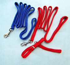 Puppy Collar and 2 Leads. Red & Blue. Used. Free Delivery