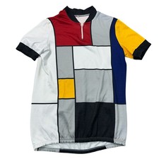 Vintage Cycling Jersey Top Short Sleeve Italian Multicolured Mens Large