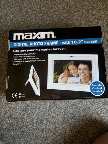 White digital photo frame - frame, 10.2