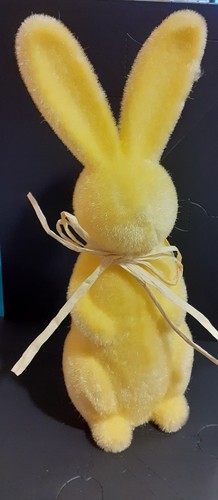 Flocked yellow easter bunny - yellow,