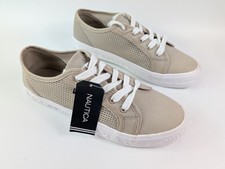Nautica beige canvas trainers - beige,